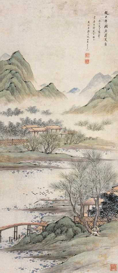 潘思牧 癸巳（1833年）作 湖庄清夏图 立轴